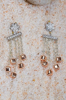 Gold Finish Zirconia Dangler Earrings