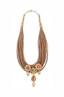 Beige Necklace With Hydro Stones