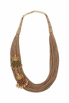 Beige Lakshmi Pendant Necklace