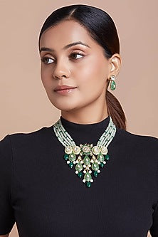Gold Finish Meenakari Necklace Set