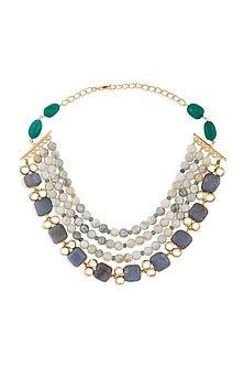 Gold Finish Beaded Necklace
