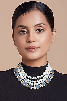 Gold Finish Beaded Necklace