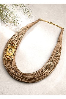 Gold Finish Handcrafted Jute Necklace