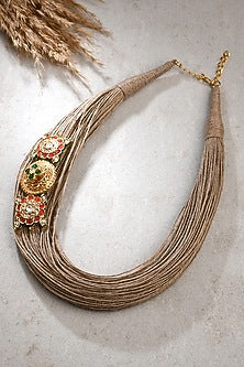 Gold Finish Handcrafted Jute Necklace