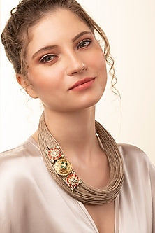 Gold Finish Handcrafted Jute Necklace