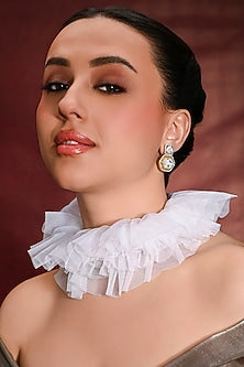 Gold Finish Stone Dangler Earrings