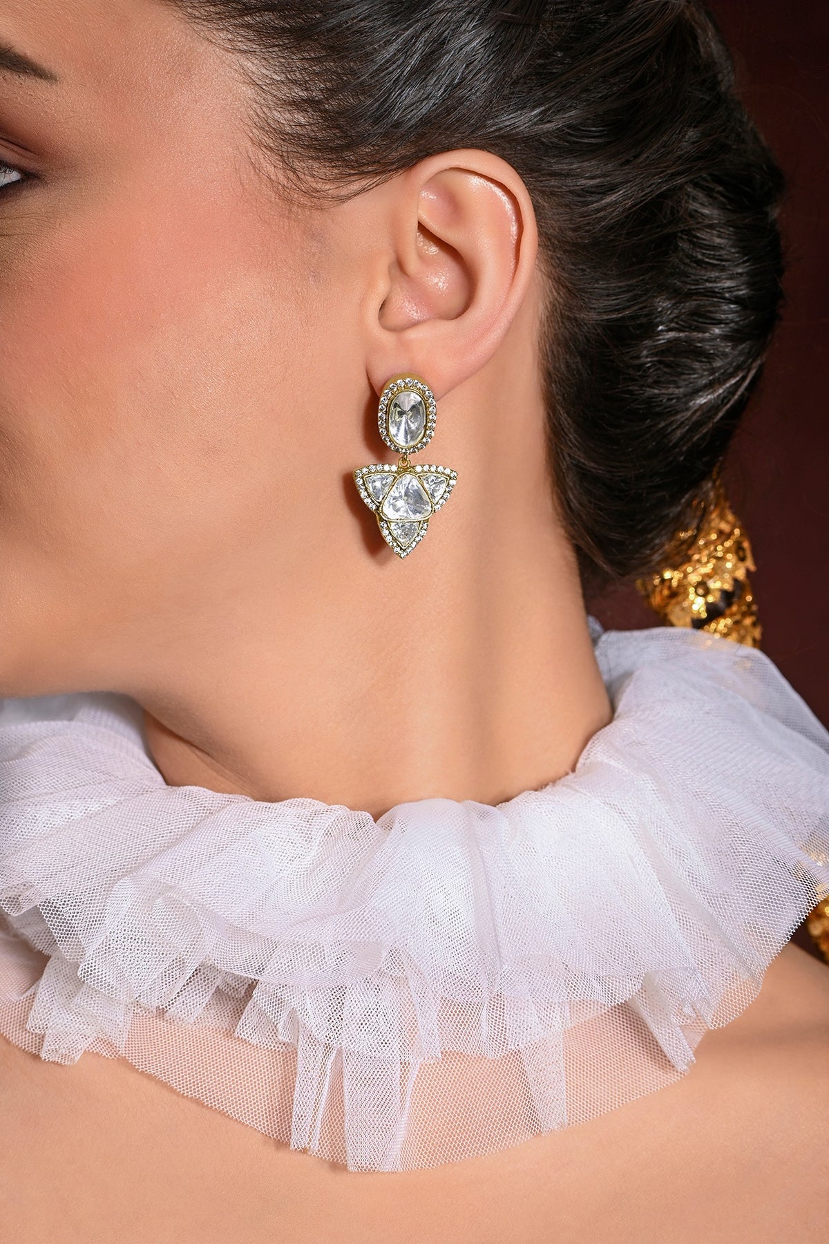 Gold Finish Dangler Earrings