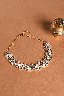 Gold Finish Beaded Choker Necklace Set