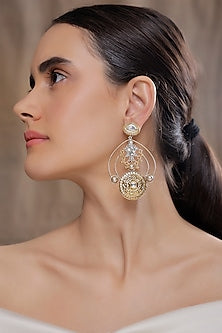Gold Finish Dangler Earrings