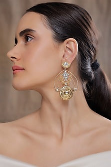 Gold Finish Dangler Earrings