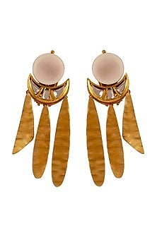 Gold Finish Baroque Pearl Earrings
