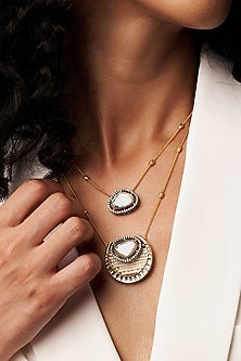 Gold Finish Kundan Polki & Pearl Beaded Long Necklace