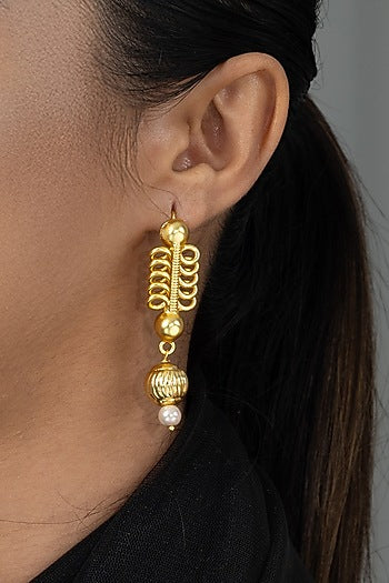 Gold Finish Brass Saniya Drop Earrings
