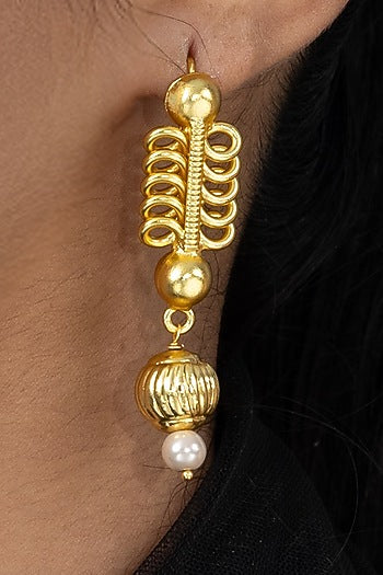 Gold Finish Brass Saniya Drop Earrings