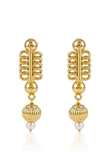 Gold Finish Brass Saniya Drop Earrings