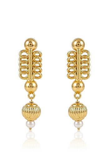 Gold Finish Brass Saniya Drop Earrings