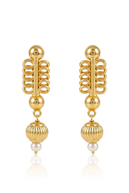 Gold Finish Brass Saniya Drop Earrings