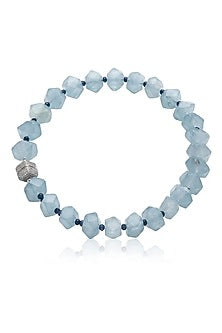 Gold Finish Blue Stone Necklace