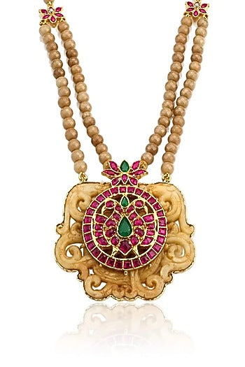 Gold Finish Stone Necklace