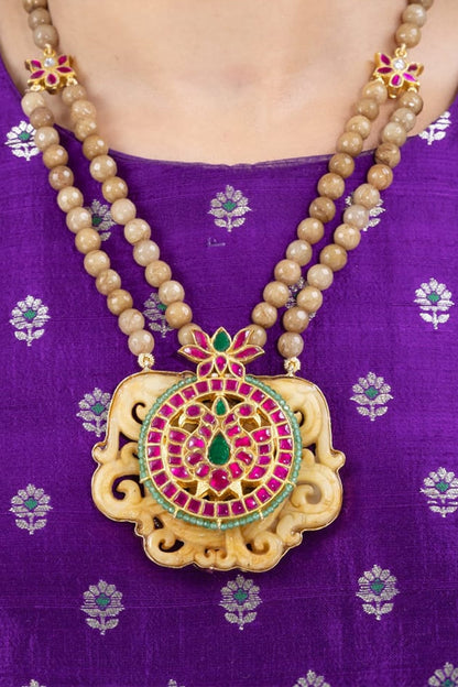 Gold Finish Stone Necklace