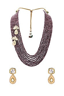 Gold Finish Meenakari Necklace Set