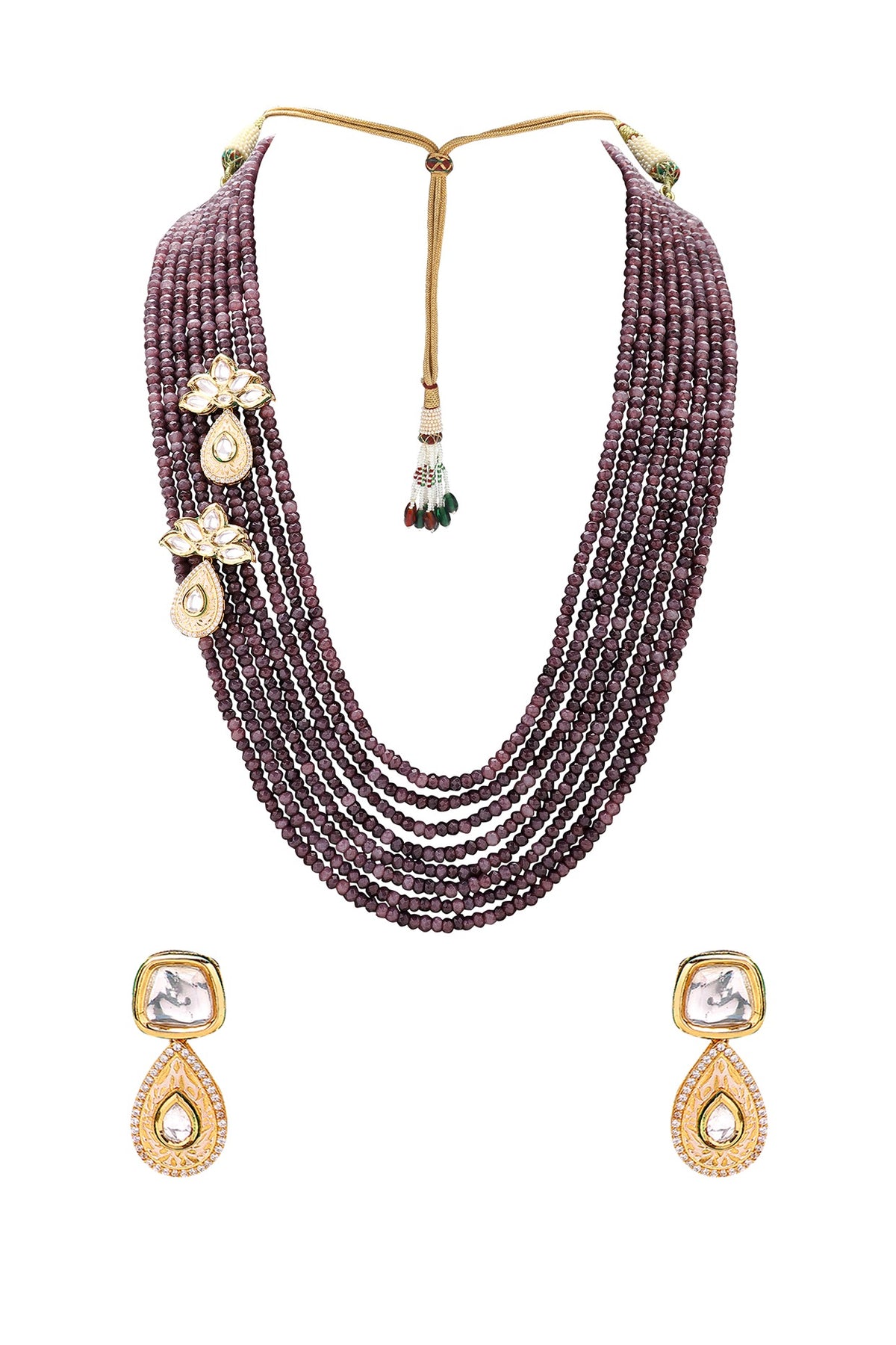 Gold Finish Meenakari Necklace Set