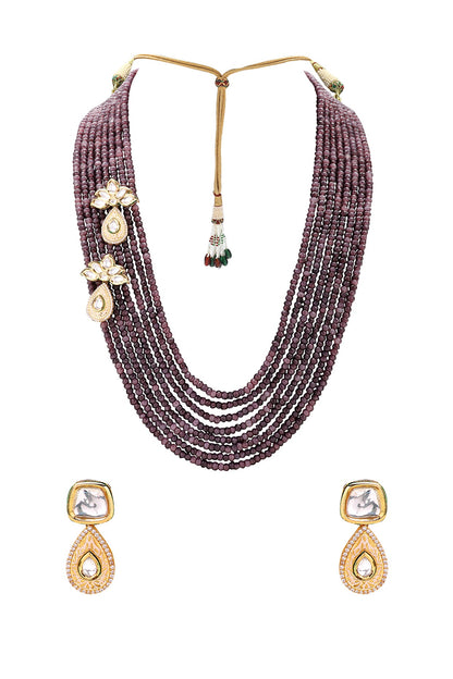 Gold Finish Meenakari Necklace Set