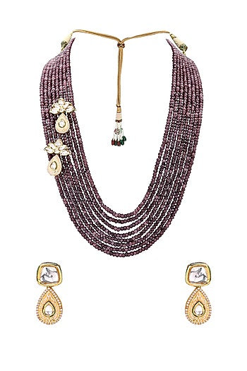 Gold Finish Meenakari Necklace Set