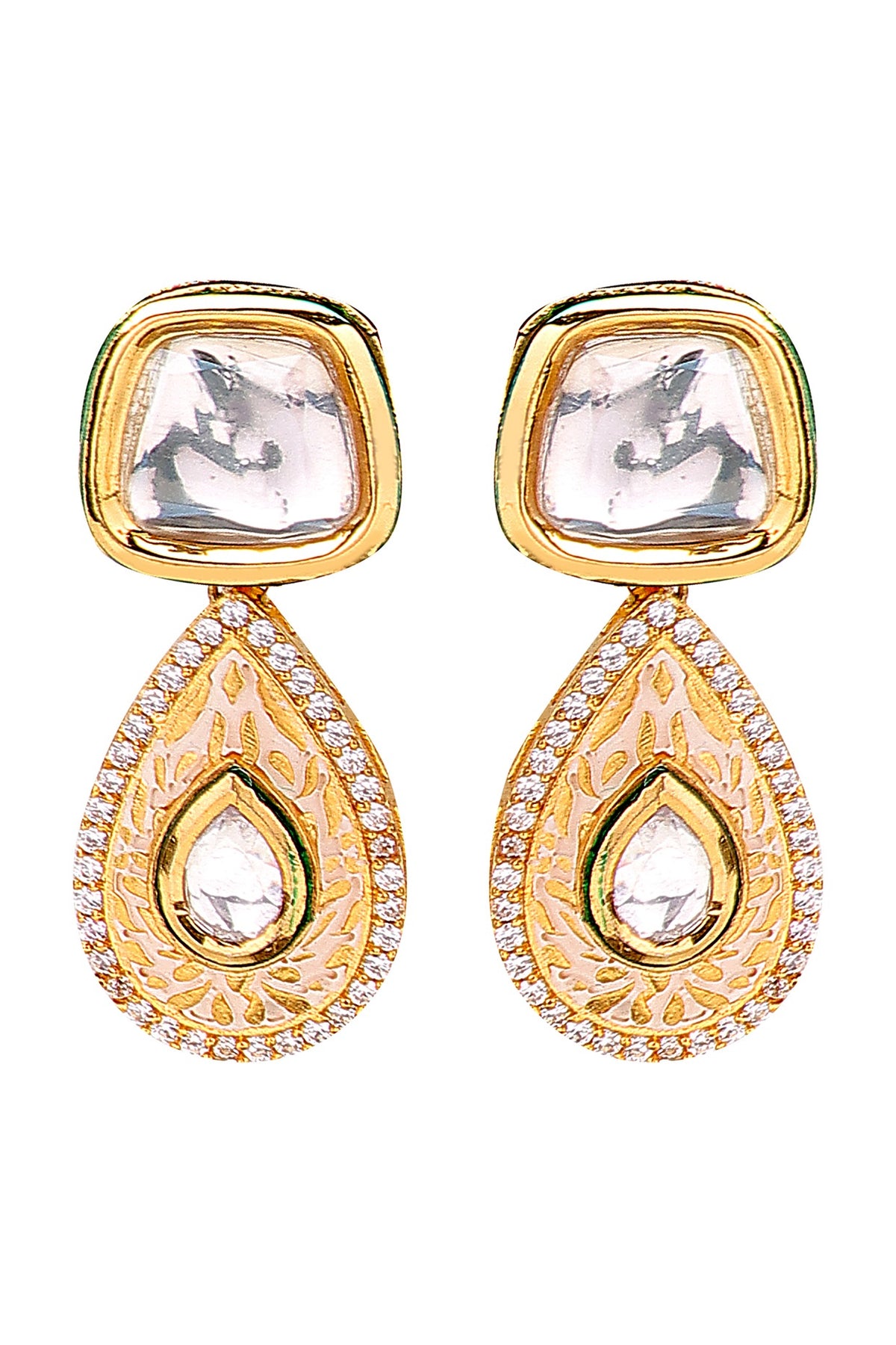 Gold Finish Meenakari Necklace Set