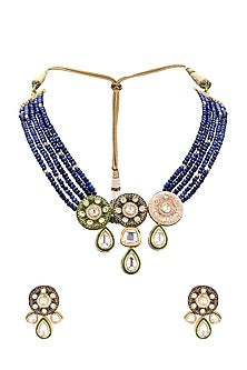 Gold Finish Swarovski Pendant Necklace Set