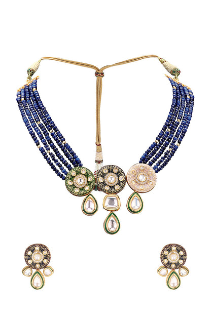 Gold Finish Swarovski Pendant Necklace Set
