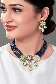 Gold Finish Swarovski Pendant Necklace Set