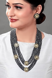 Gold Finish Agate Beads Necklace Set