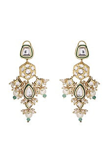 Gold Finish Green Meenakari Necklace Set