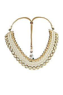 Gold Finish Imitation Polki Necklace Set