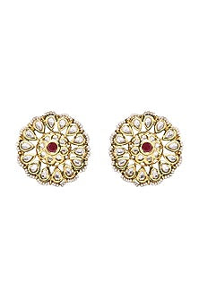 Gold Finish Red Onyx Necklace Set