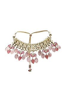 Gold Finish Choker Necklace Set