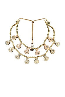 Gold Finish Beaded Meenakari Necklace Set