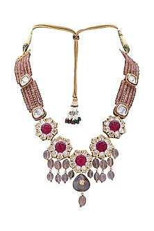 Gold Finish Agate Necklace Set
