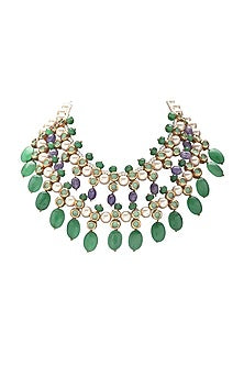 Gold Finish Shell Pearl Necklace