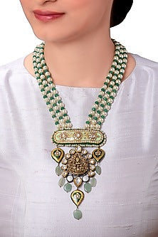 Gold Finish Jade Necklace