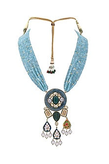 Gold Finish Agate Beads Necklace