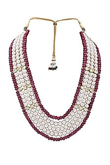 Gold Finish Agates Necklace