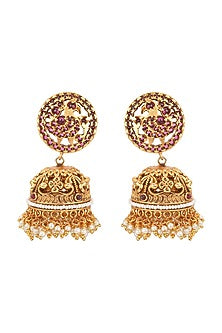 Gold Finish Pearls Earrings