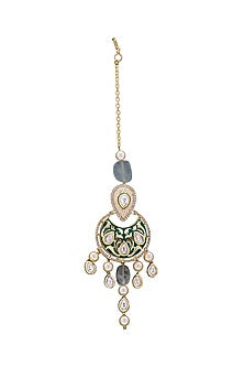 Gold Finish Meenakari Polki Maang Tikka