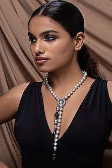 Gold Finish Black Onyx & Pearl Necklace