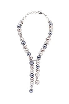 Gold Finish Pearl & Cubic Zirconia Necklace