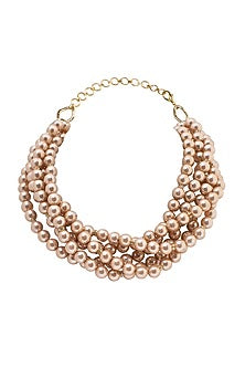 Gold Finish Pearl & Crystal Necklace
