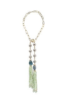 Gold Finish Agate Beaded Necklace