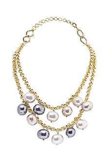 Gold Finish Necklace With Pearl